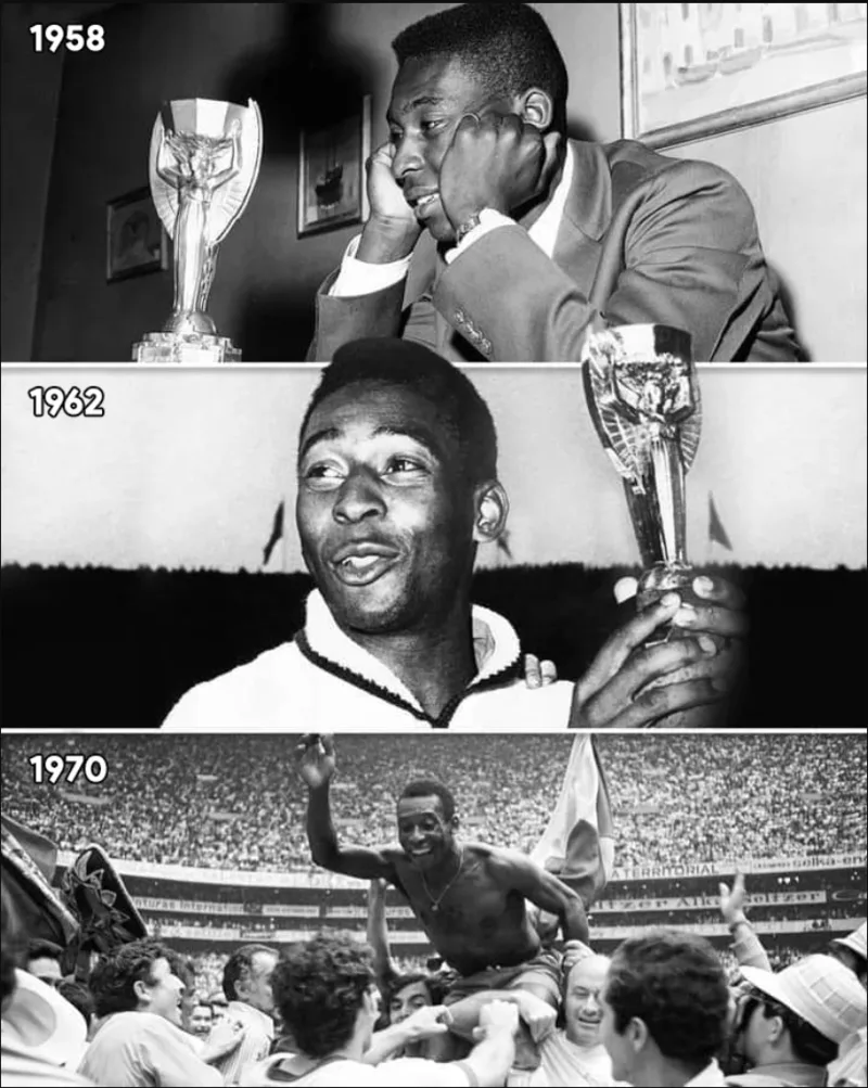 Không chỉ ghi nhiều bàn, Pelé còn trở thành huyền thoại nhờ ba lần vô địch World Cup cùng Brazil.