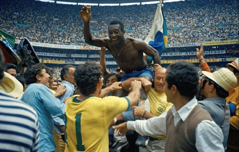 Huyền thoại Pelé và tuyển Brazil đi vào lịch sử với kỷ lục 5 lần bước lên đỉnh thế giới.
